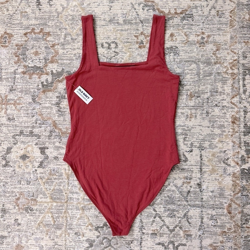 NWT Old Navy Double -Layer Scoop-Neck Bodysuit in Gingerspice Size Small - Picture 4 of 10